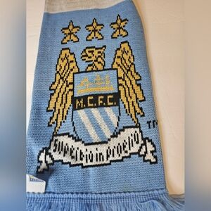 Manchester City MCFC Cityzens Season Fan Blue Gray Black Football Scarf